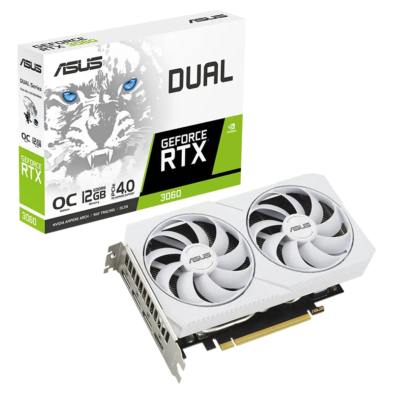 کارت گرافیک ASUS GeForce RTX 3060 White OC Edition Dual 12GB